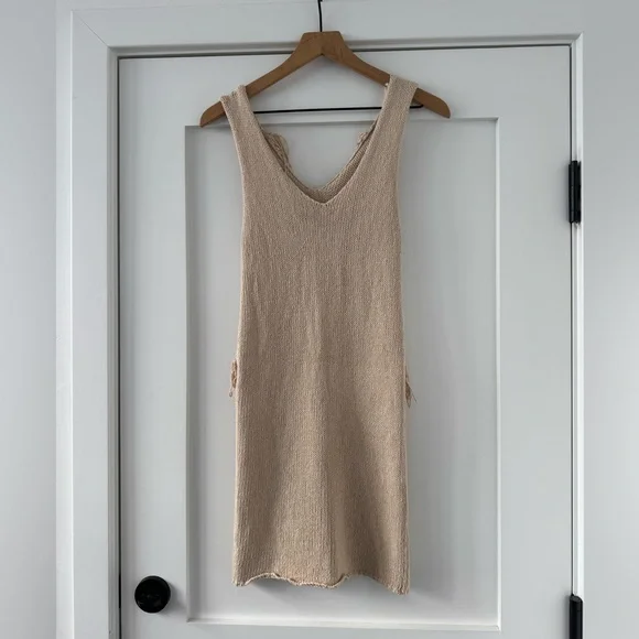 Amuse Society beige knit fringe dress - Picture 2 of 4